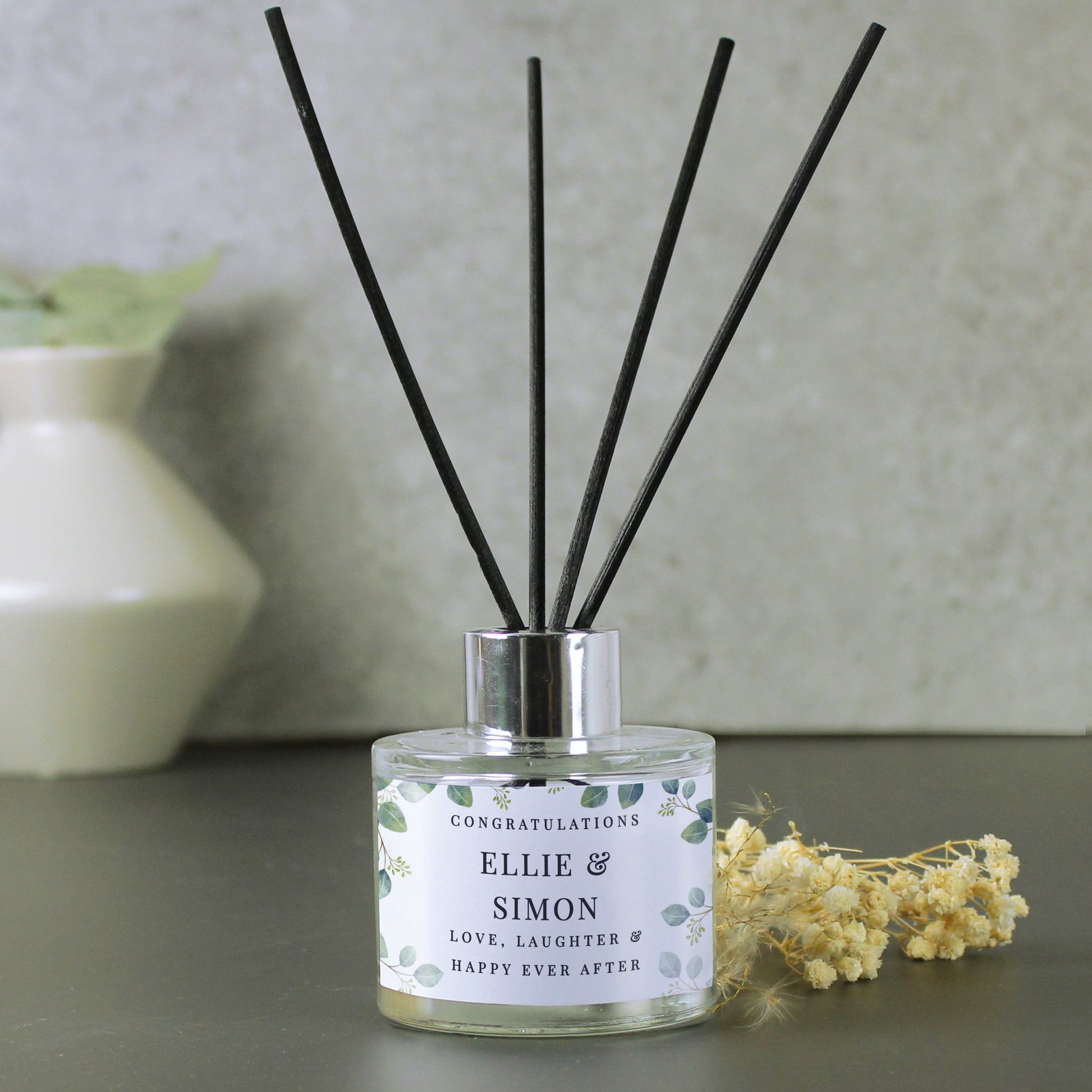 Personalised Botanical Free Text Reed Diffuser - MK&JD Gifts