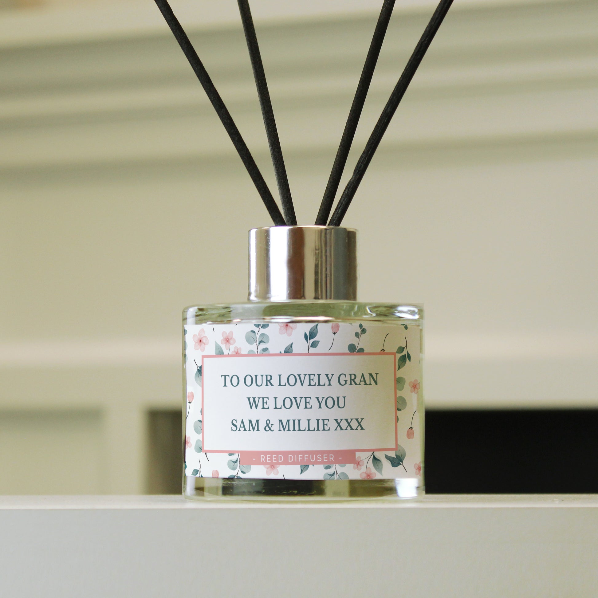 Personalised  Floral Reed Diffuser - MK&JD Gifts