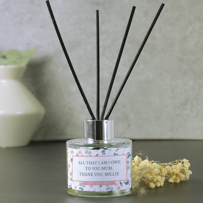Personalised  Floral Reed Diffuser - MK&JD Gifts