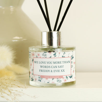 Personalised  Floral Reed Diffuser - MK&JD Gifts