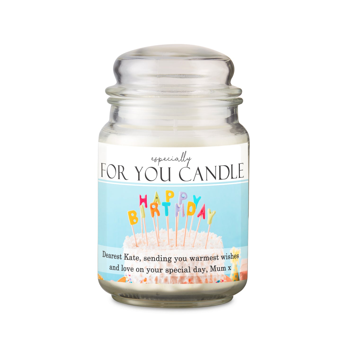 Personalised Happy Birthday Large Scented Jar Candle - MK&JD Gifts