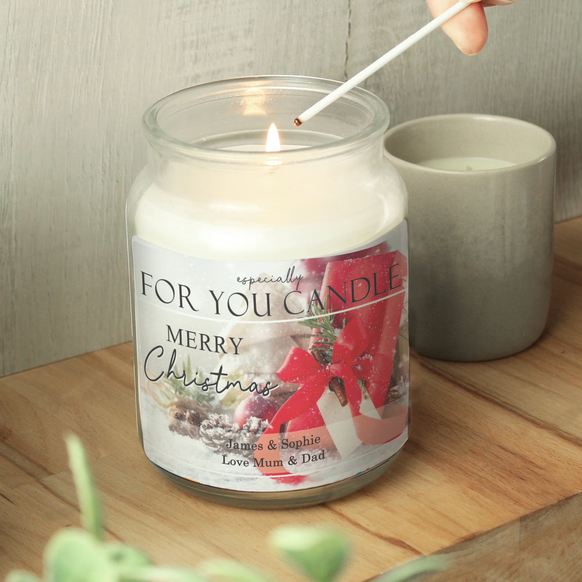 Personalised Merry Christmas Large Scented Jar Candle - MK&JD Gifts