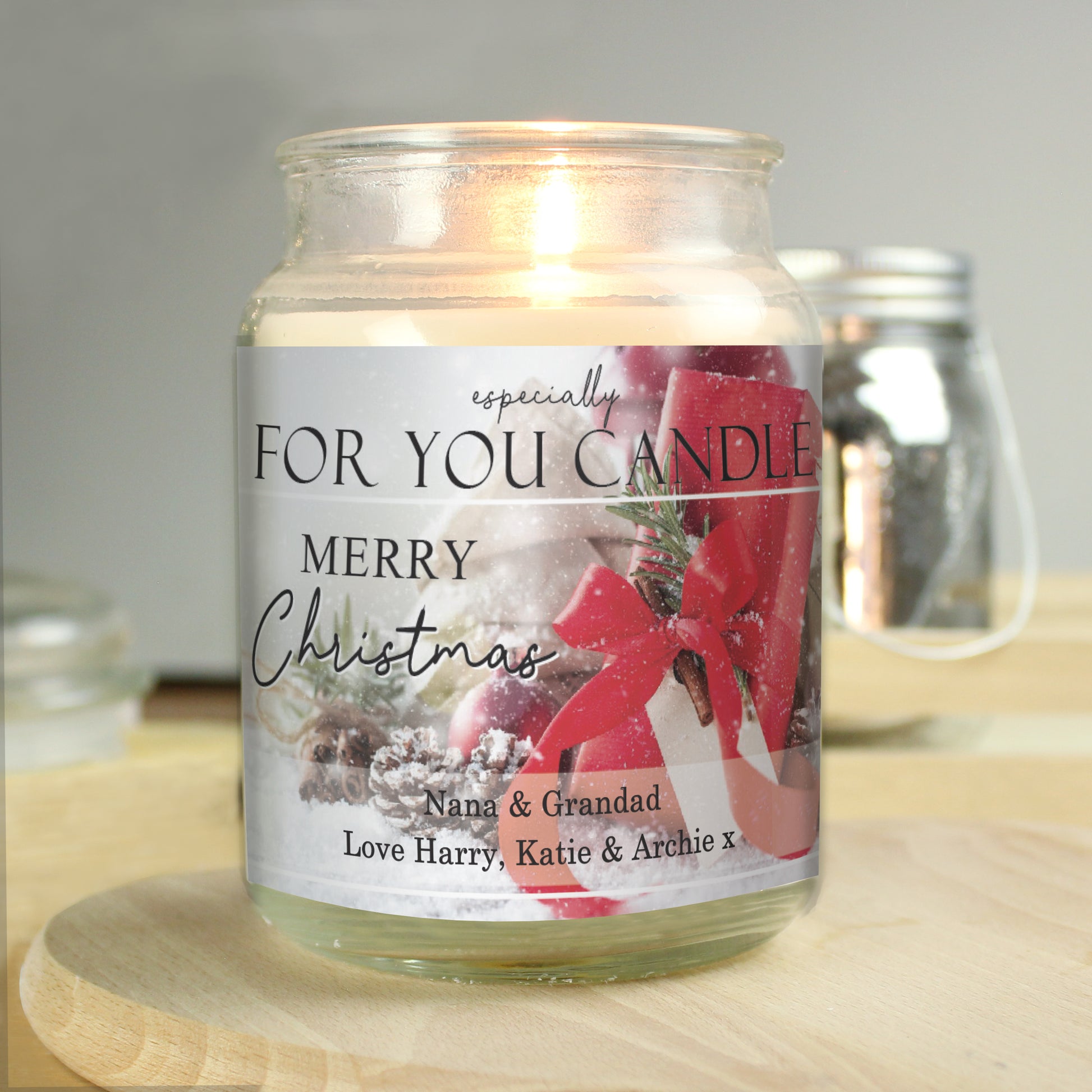 Personalised Merry Christmas Large Scented Jar Candle - MK&JD Gifts