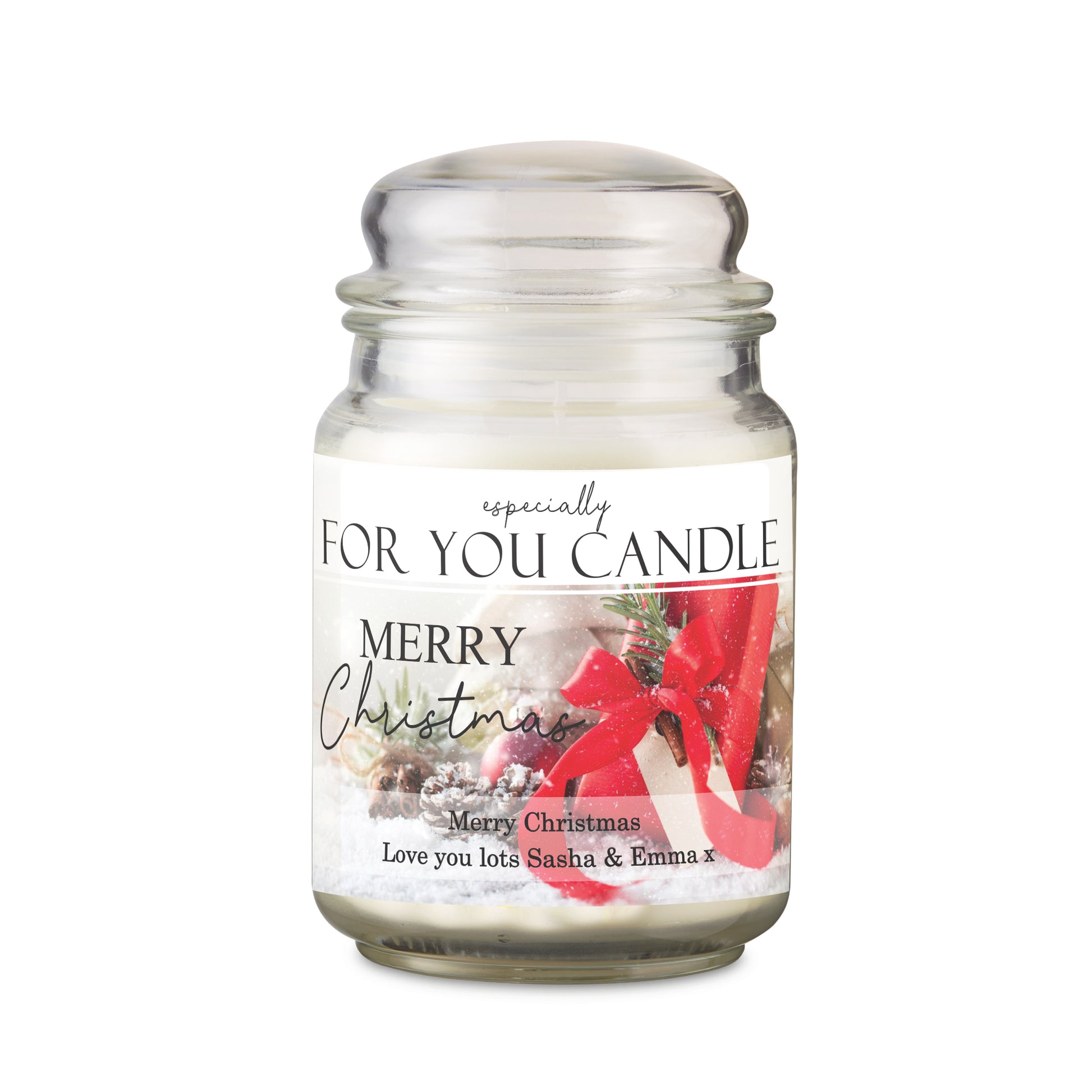 Personalised Merry Christmas Large Scented Jar Candle - MK&JD Gifts