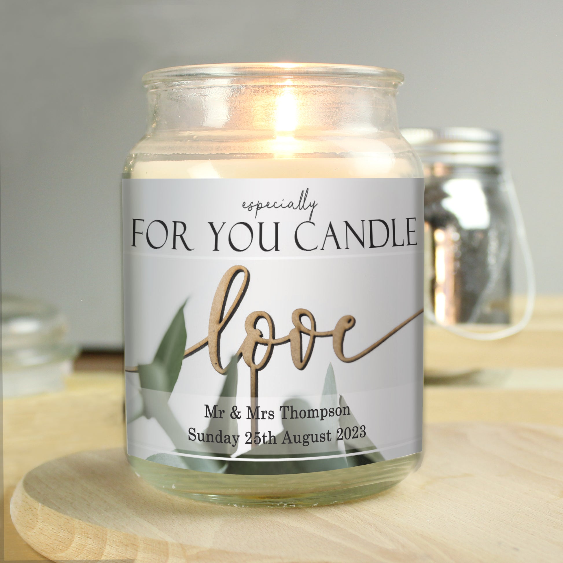 Personalised Love Large Scented Jar Candle - MK&JD Gifts