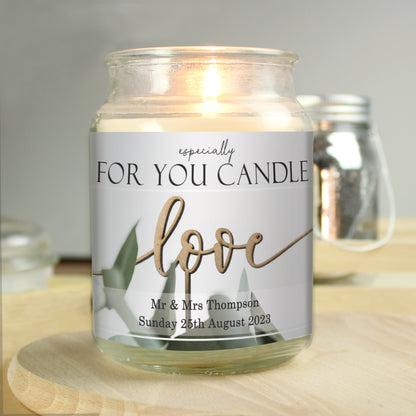 Personalised Love Large Scented Jar Candle - MK&JD Gifts