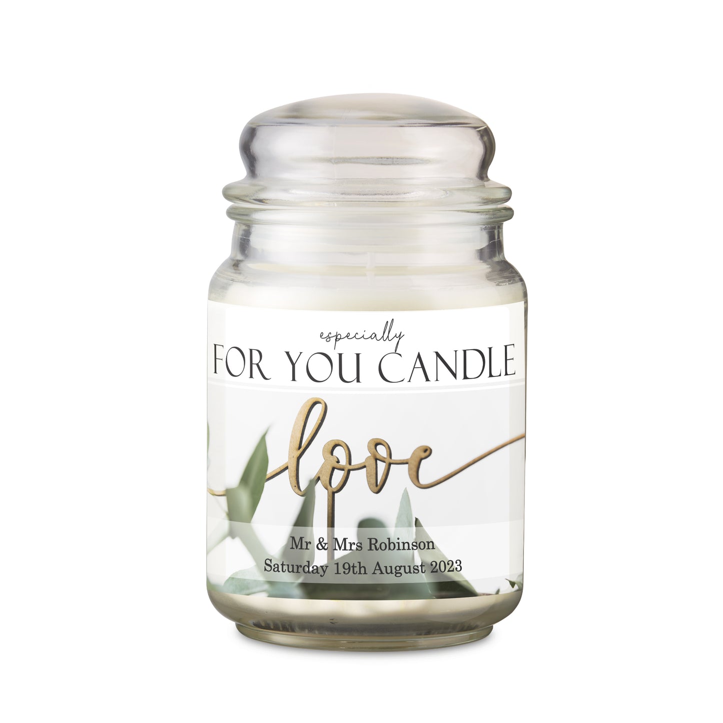 Personalised Love Large Scented Jar Candle - MK&JD Gifts