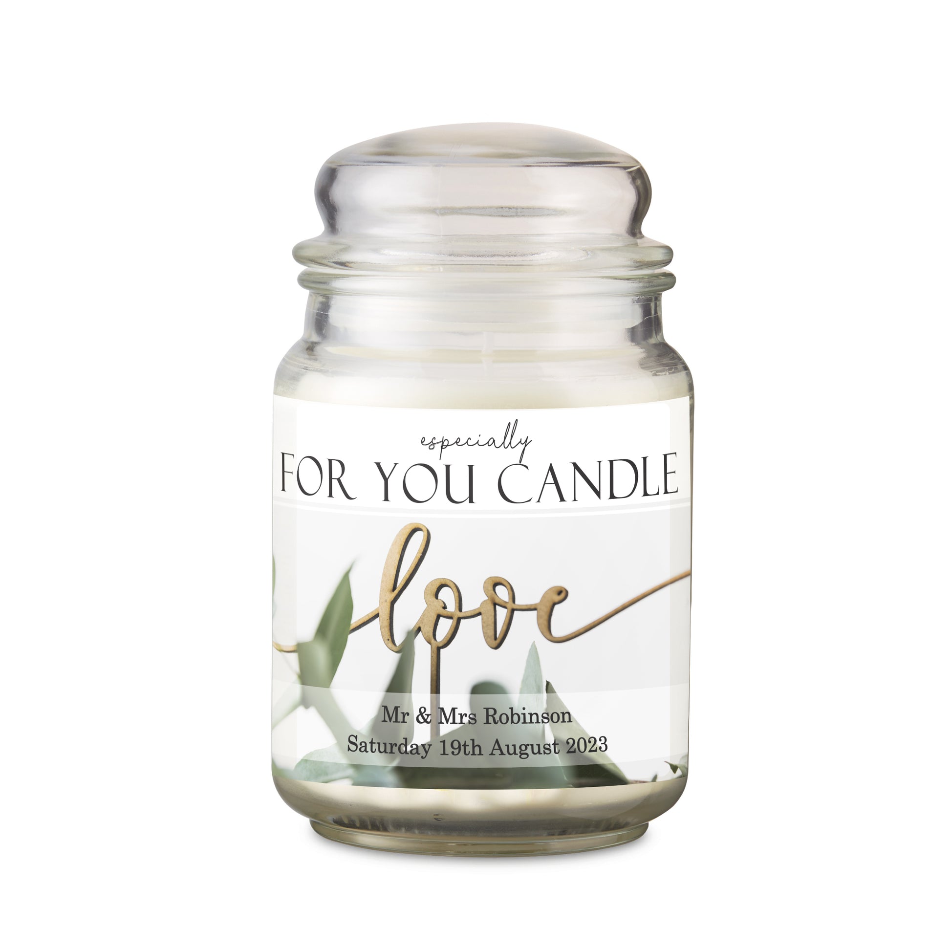 Personalised Love Large Scented Jar Candle - MK&JD Gifts