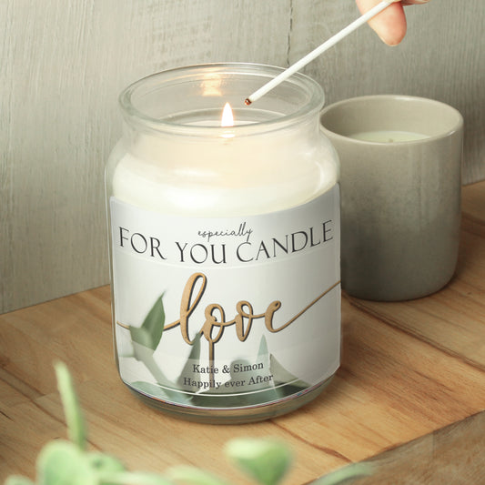 Personalised Love Large Scented Jar Candle - MK&JD Gifts
