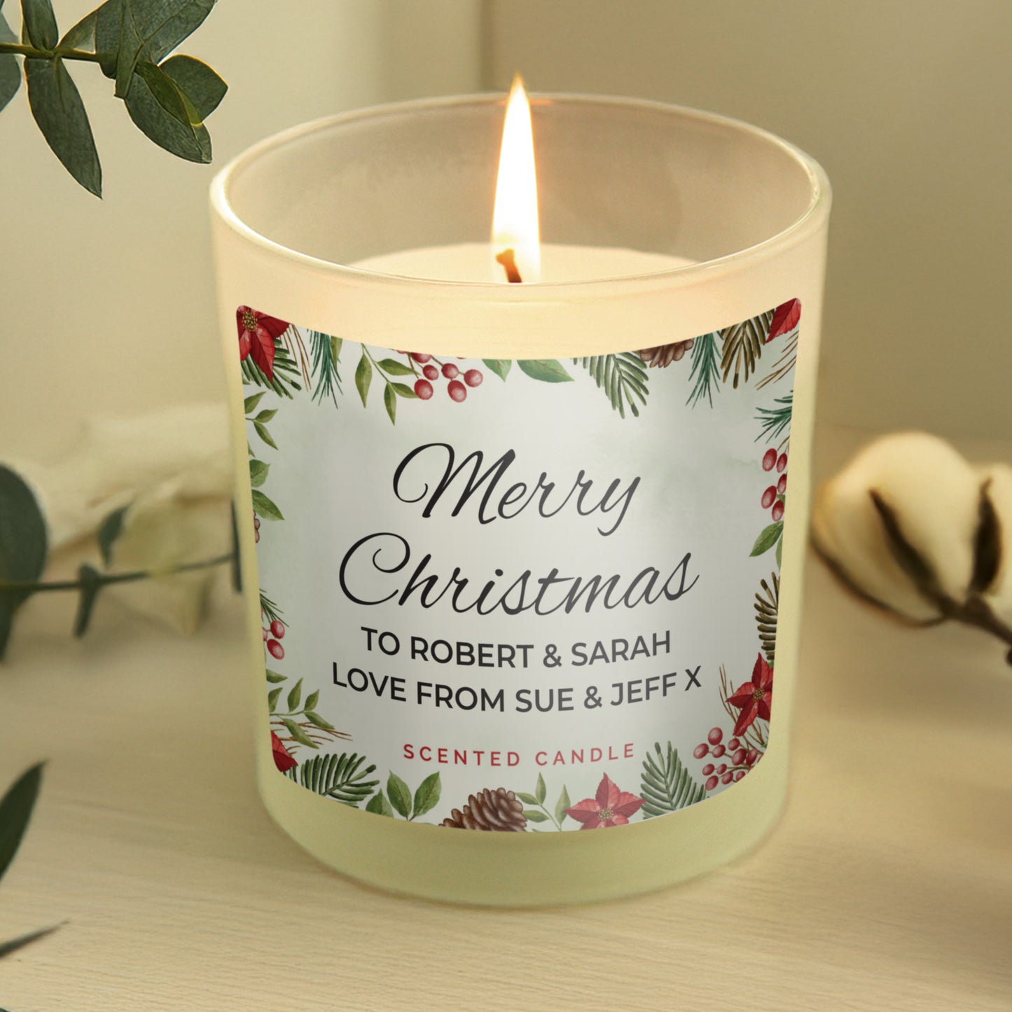 Personalised Christmas Scented Jar Candle - MK&JD Gifts