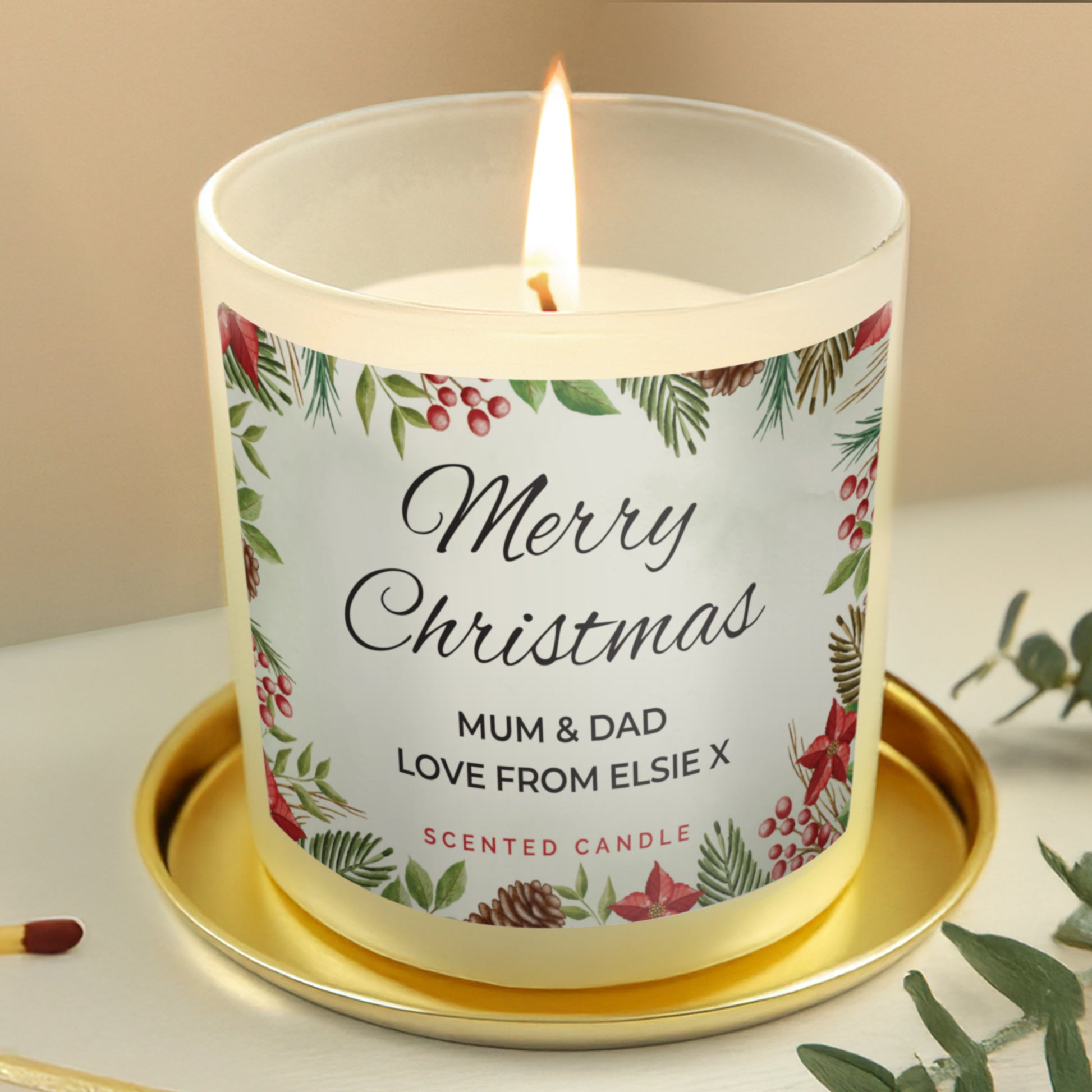 Personalised Christmas Scented Jar Candle - MK&JD Gifts