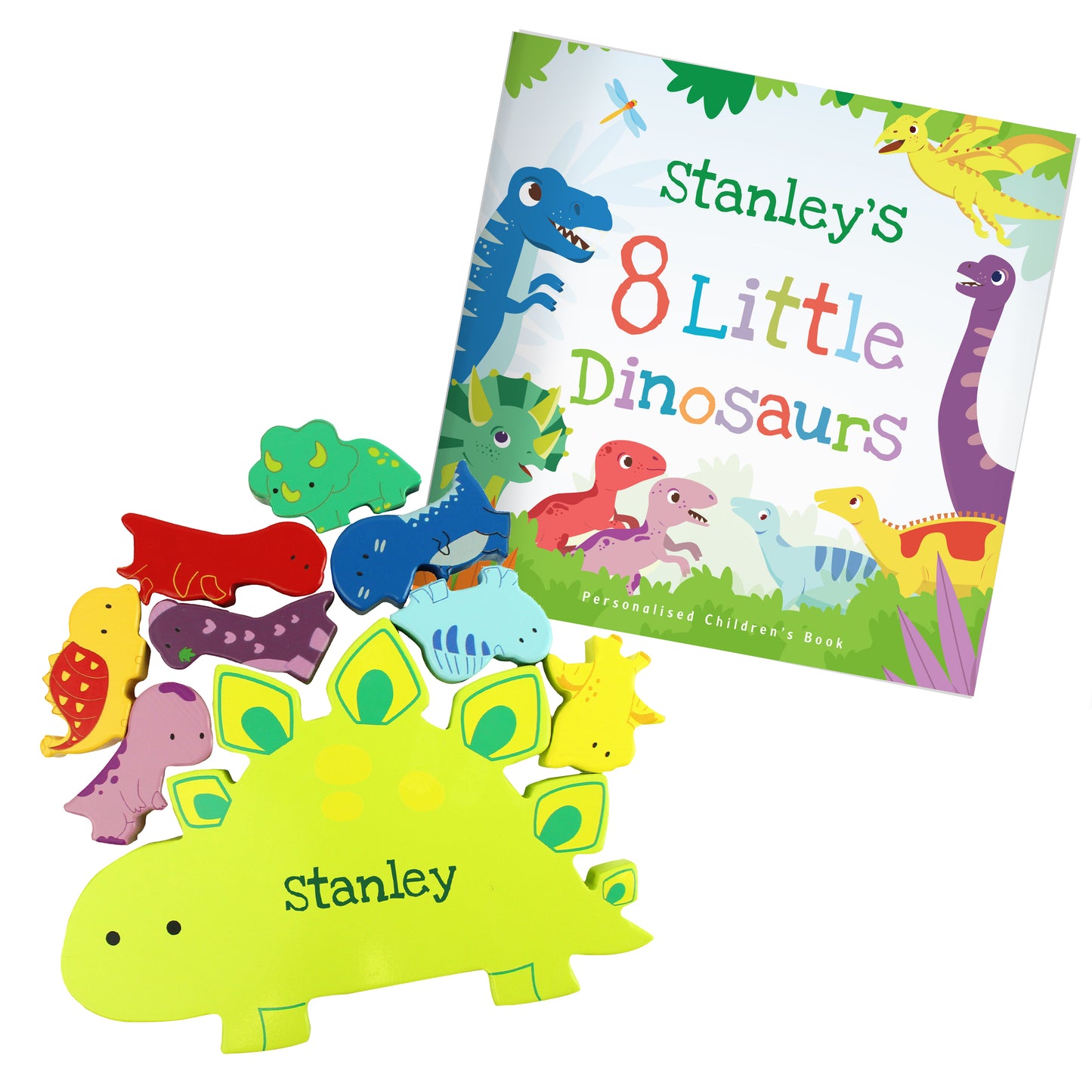 Personalised Dinosaur Book & Stacking Toy - MK&JD Gifts