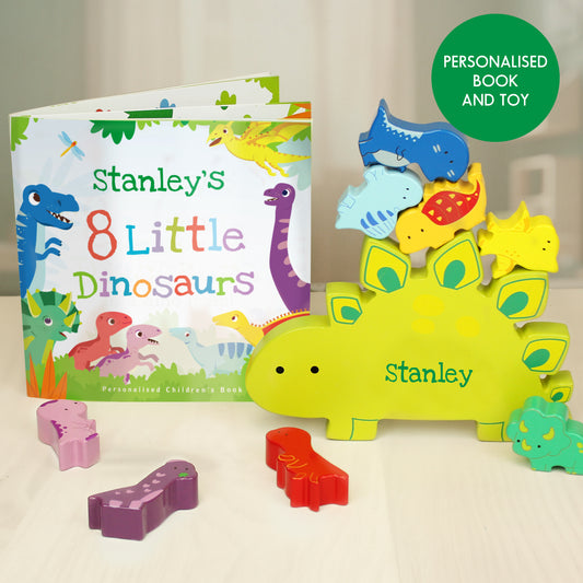 Personalised Dinosaur Book & Stacking Toy - MK&JD Gifts