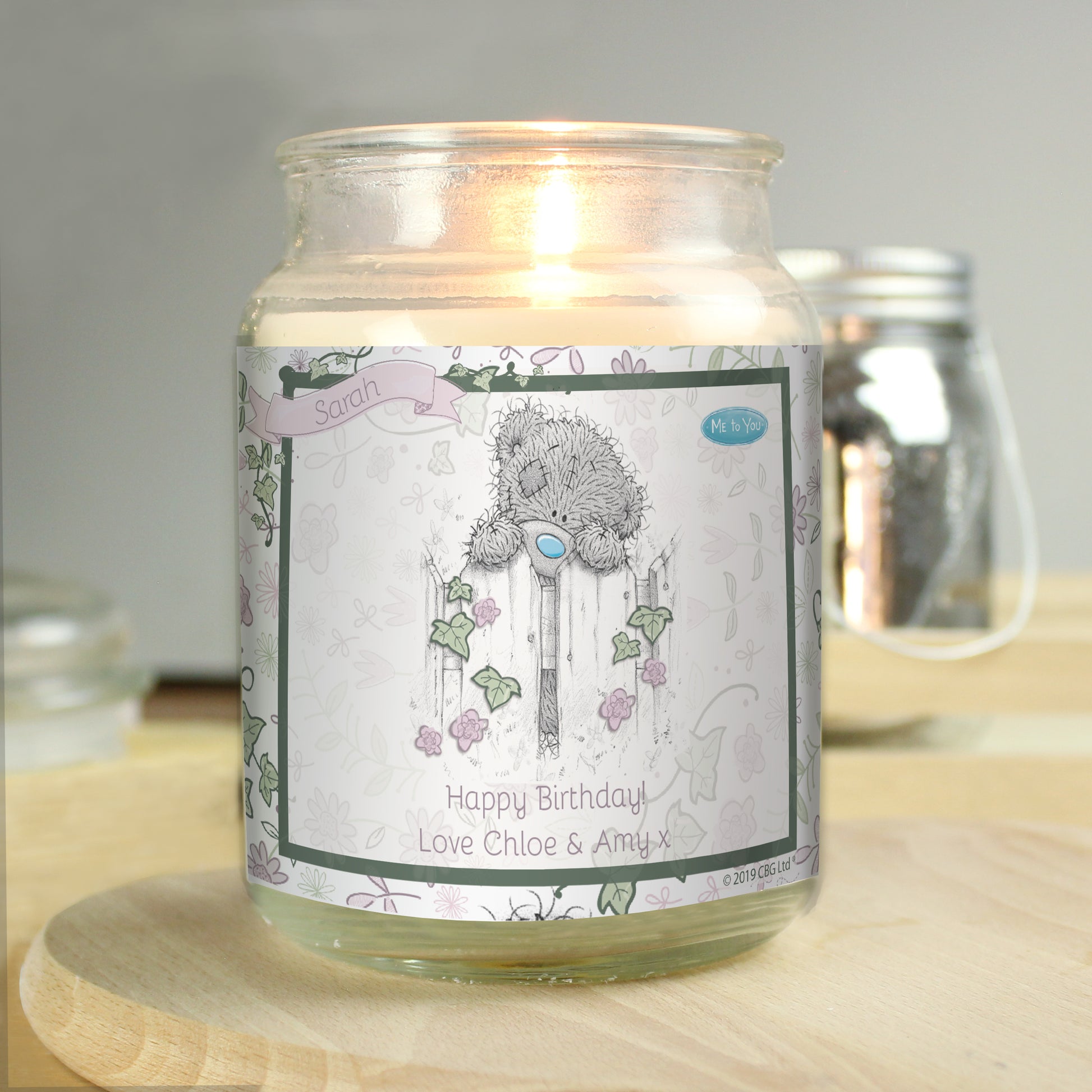 Personalised Me to You Secret Garden Large Candle Jar - MK&JD Gifts