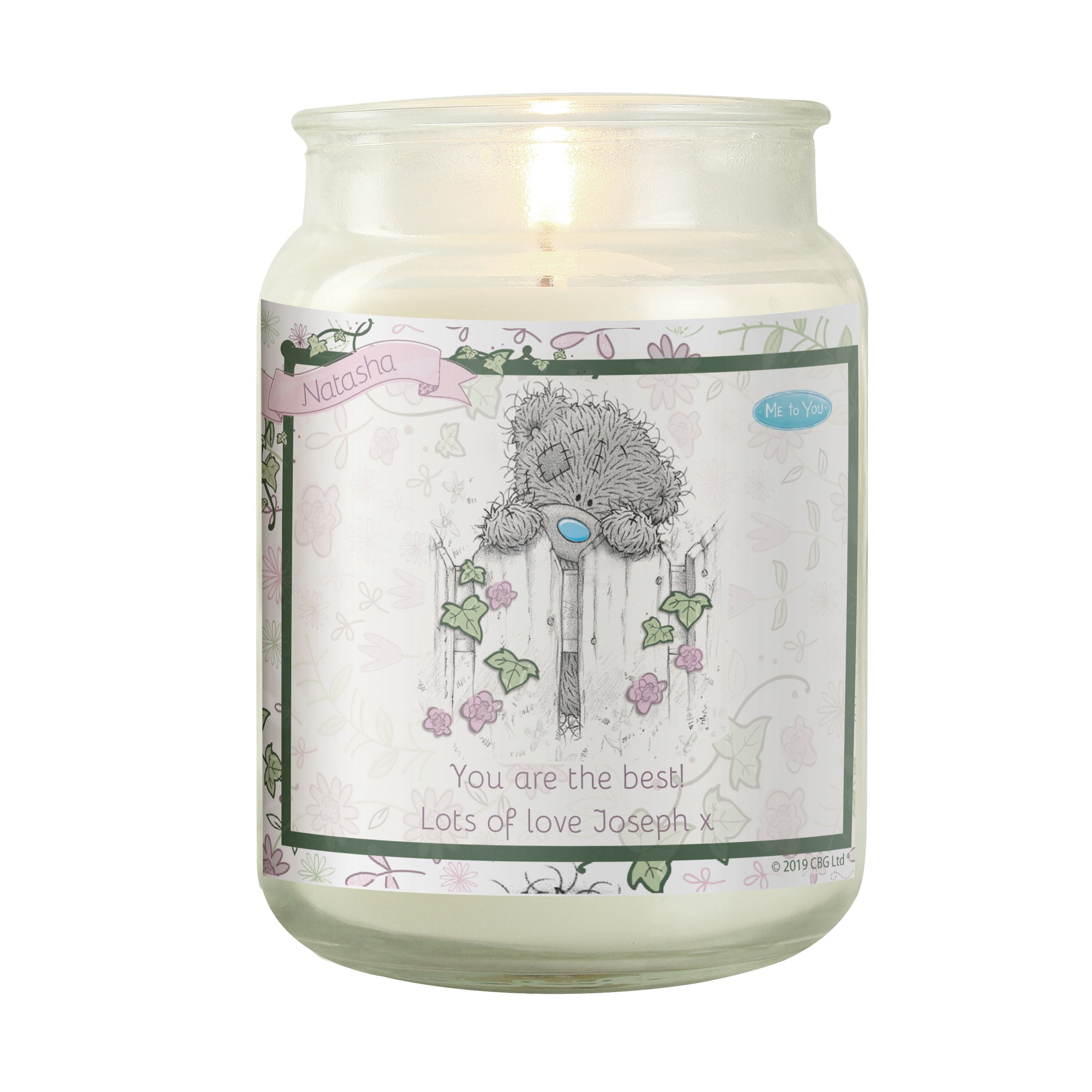 Personalised Me to You Secret Garden Large Candle Jar - MK&JD Gifts