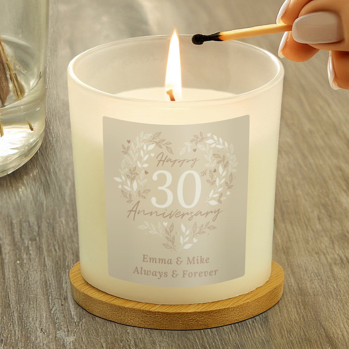 Personalised 30th Pearl Wedding Anniversary Candle Jar - MK&JD Gifts