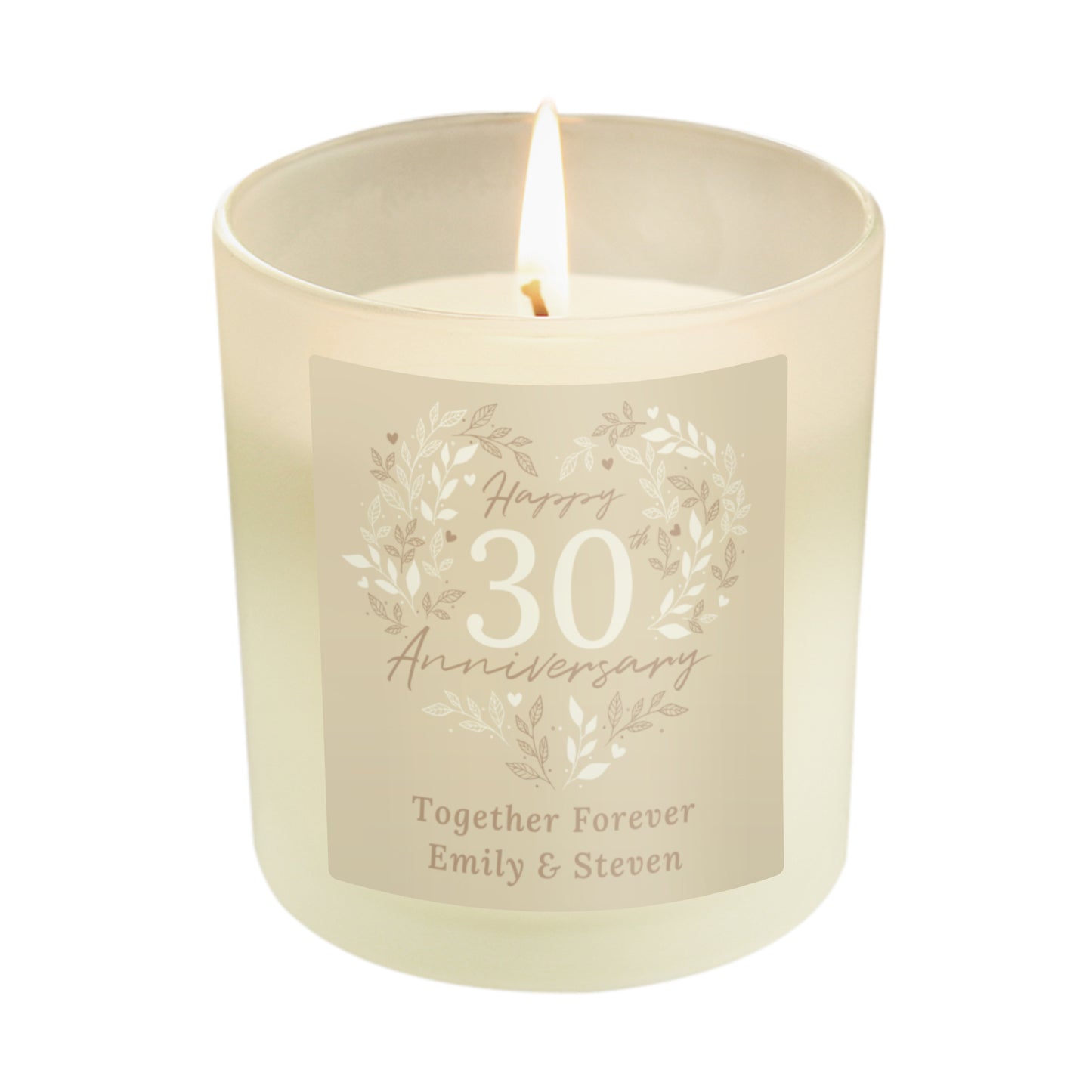 Personalised 30th Pearl Wedding Anniversary Candle Jar - MK&JD Gifts
