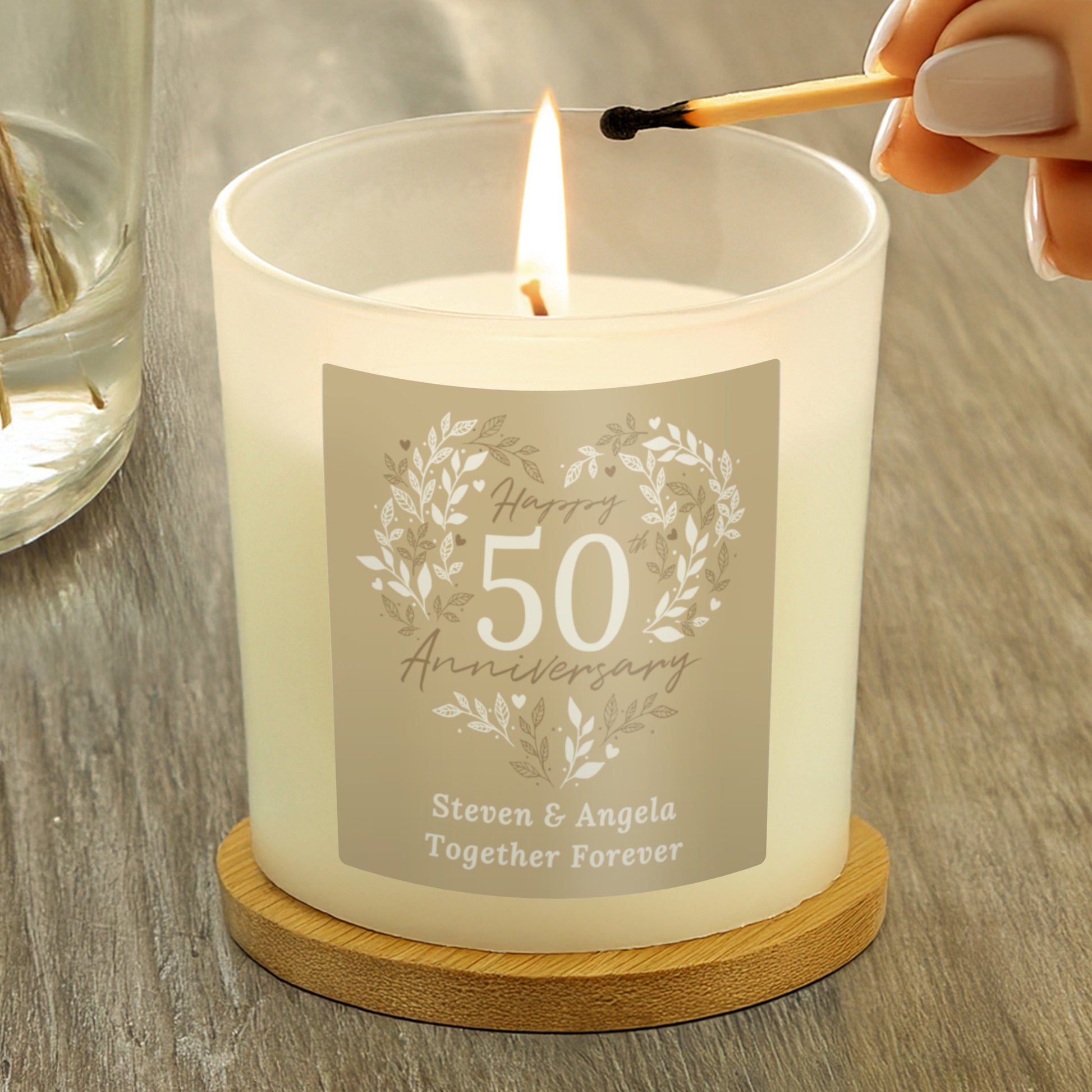 Personalised 50th Golden Wedding Anniversary Candle Jar - MK&JD Gifts