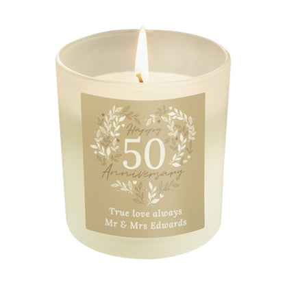 Personalised 50th Golden Wedding Anniversary Candle Jar - MK&JD Gifts