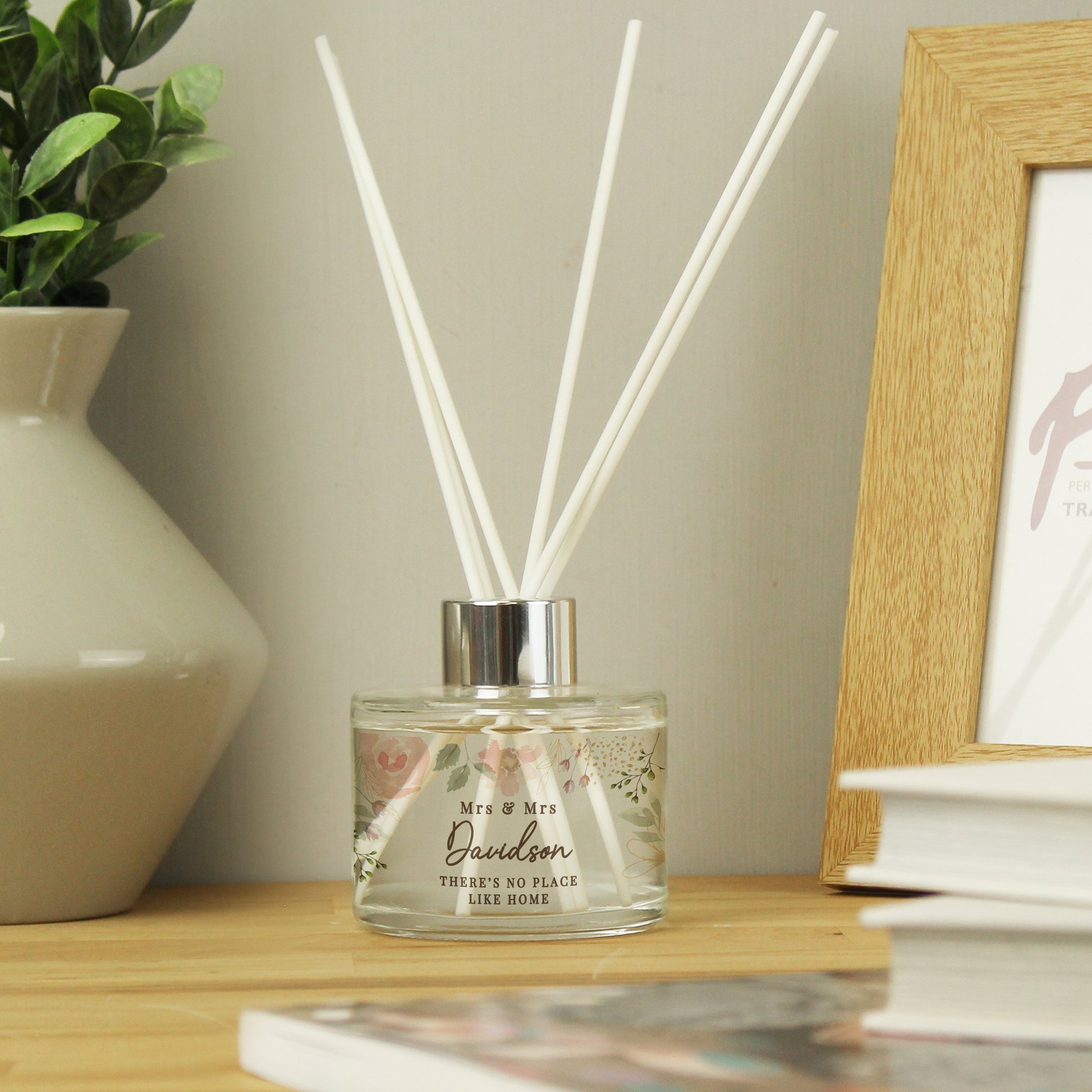 Personalised Floral Watercolour Reed Diffuser - MK&JD Gifts