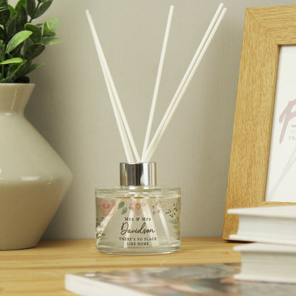 Personalised Floral Watercolour Reed Diffuser - MK&JD Gifts