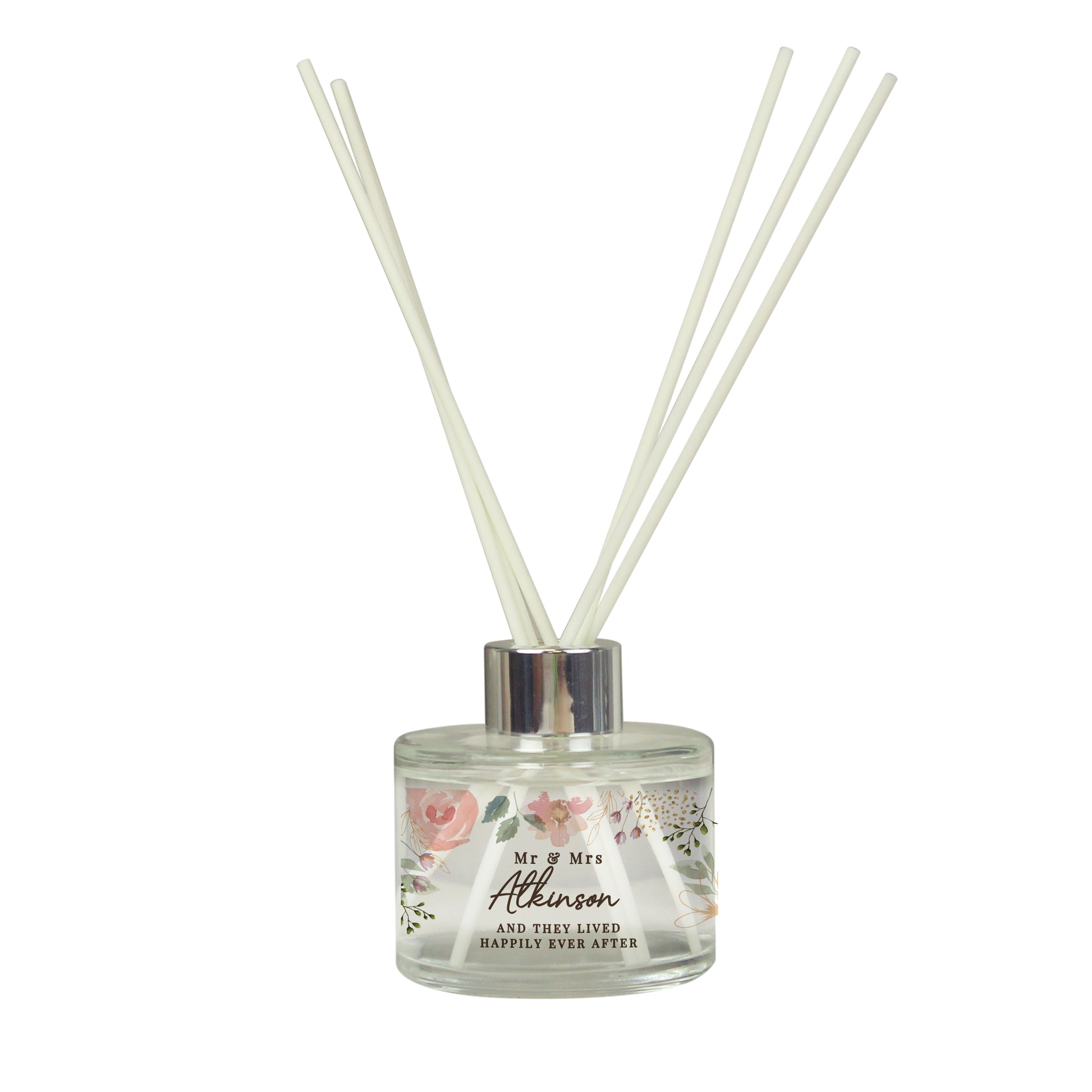Personalised Floral Watercolour Reed Diffuser - MK&JD Gifts