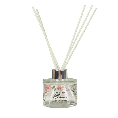 Personalised Floral Watercolour Reed Diffuser - MK&JD Gifts