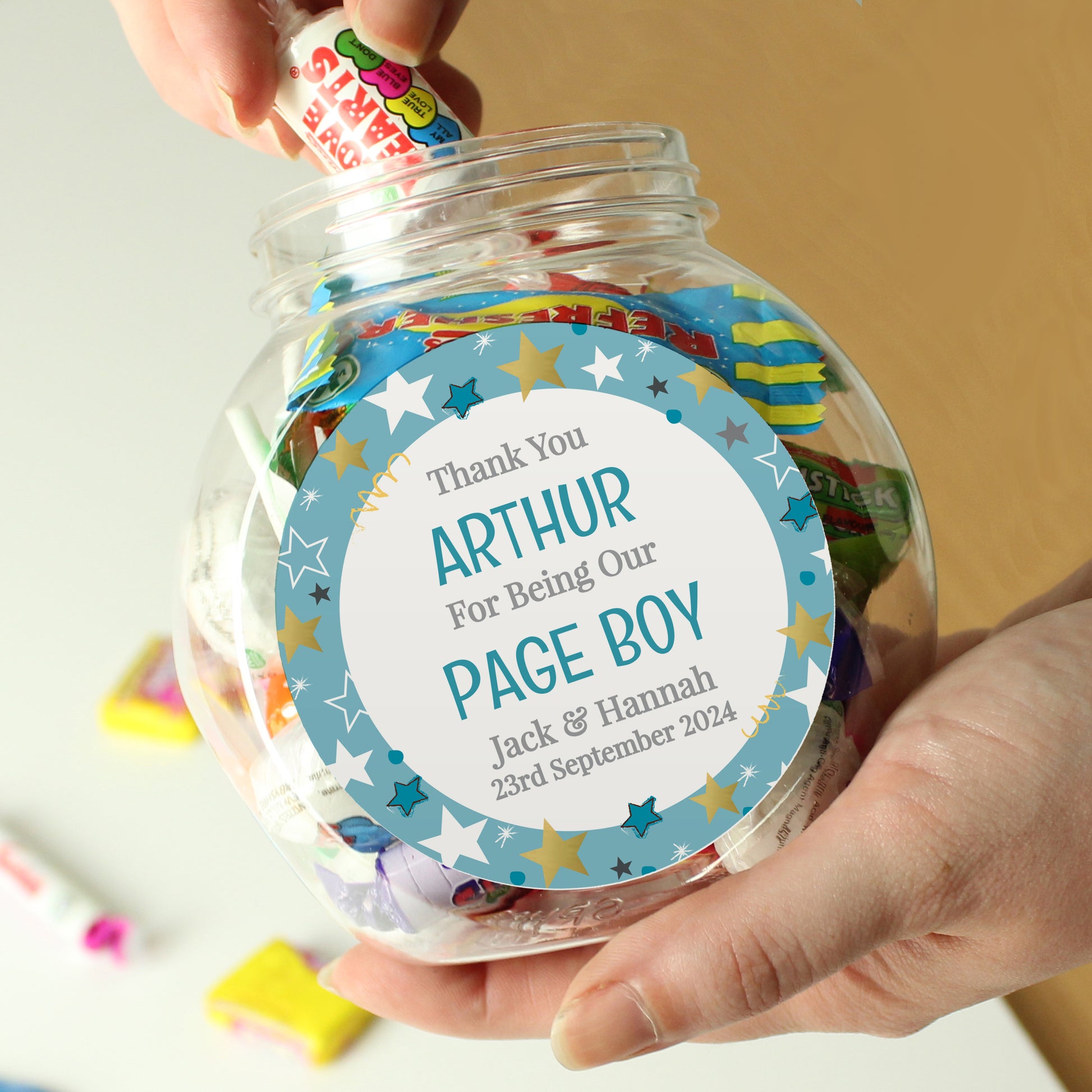 Personalised Page Boy Sweet Jar - MK&JD Gifts