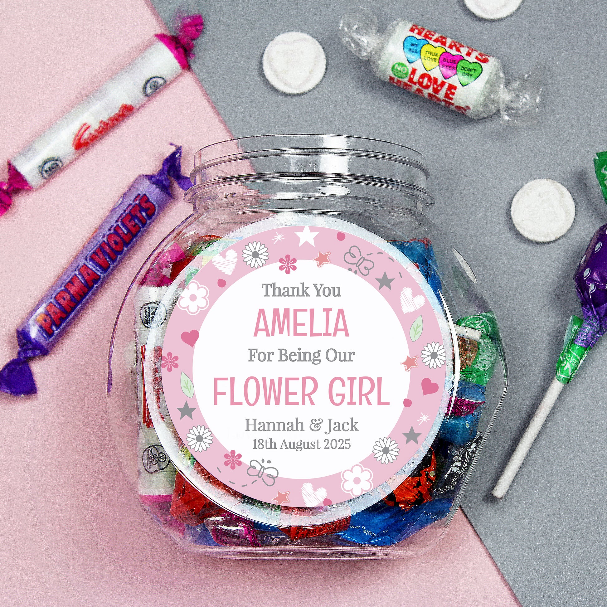 Personalised Flower Girl Sweet Jar - MK&JD Gifts