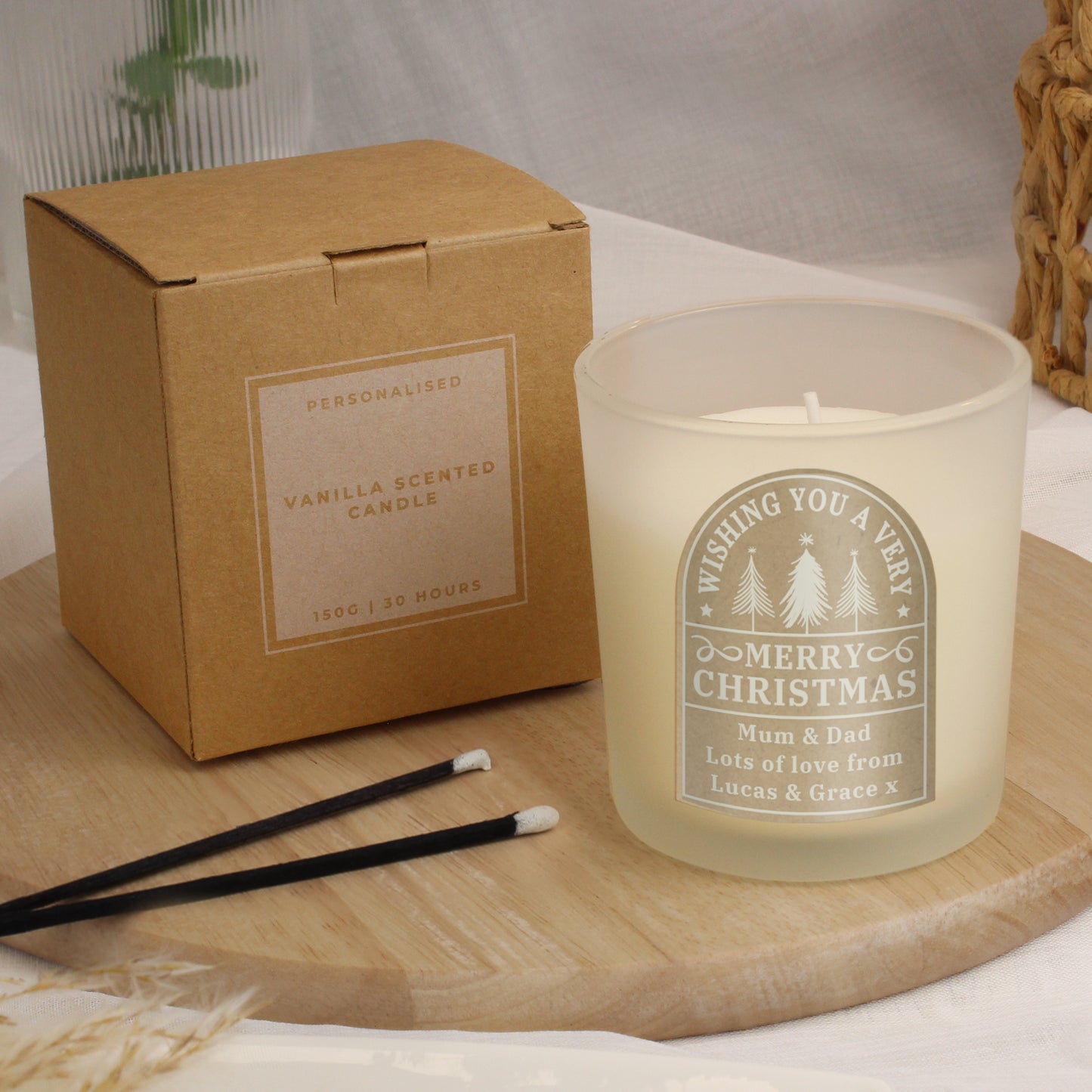 Personalised Christmas Candle Jar - MK&JD Gifts