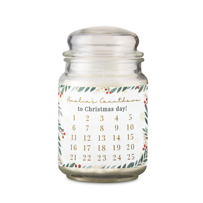 Personalised Countdown Christmas Large Candle Jar - MK&JD Gifts