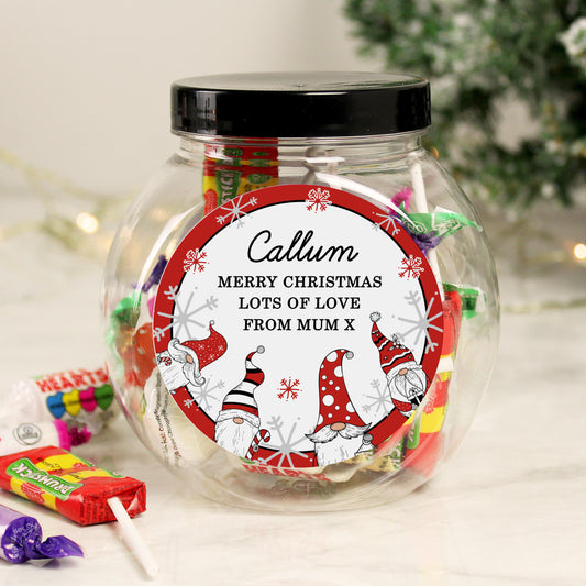 Personalised Gonk Christmas Sweet Jar - MK&JD Gifts