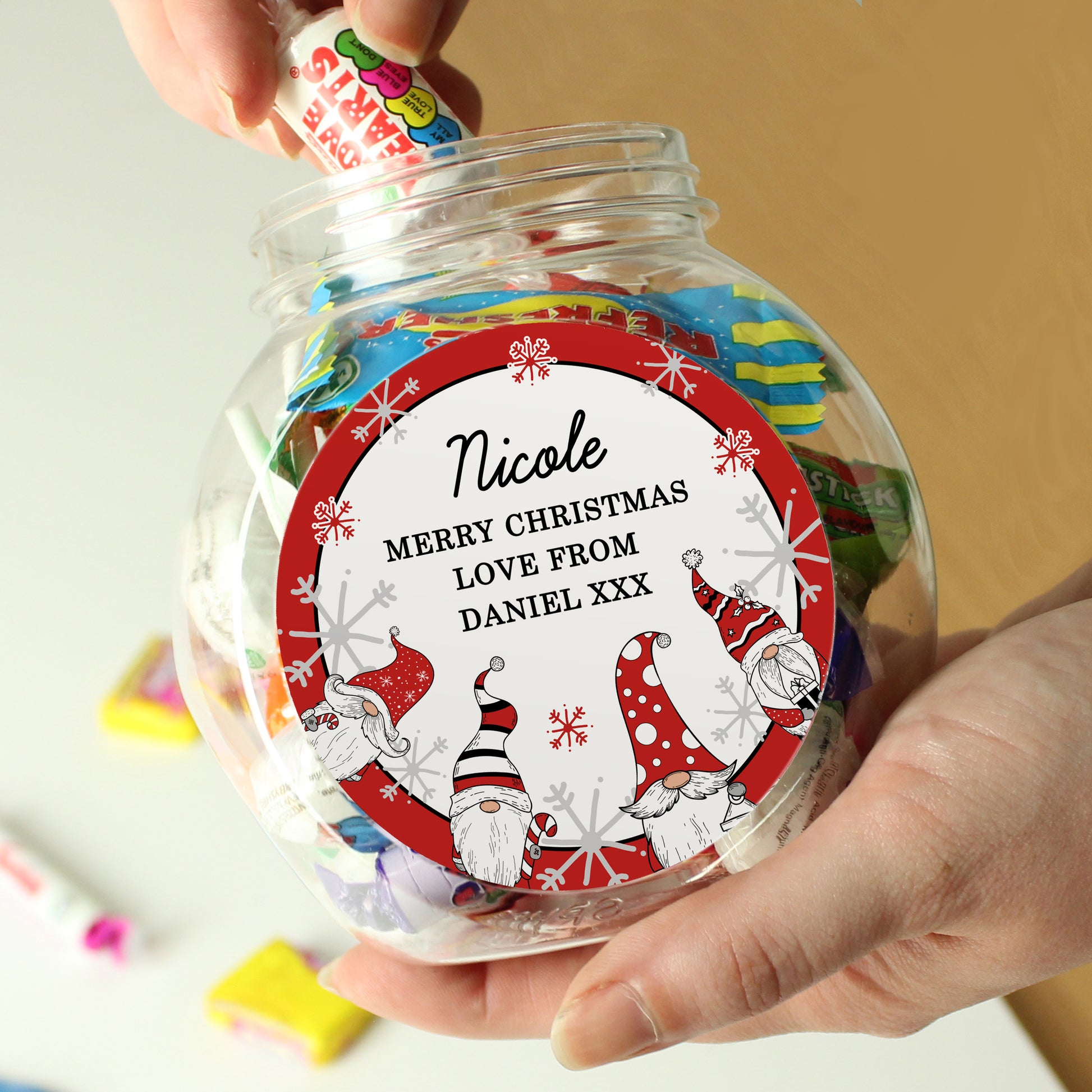 Personalised Gonk Christmas Sweet Jar - MK&JD Gifts