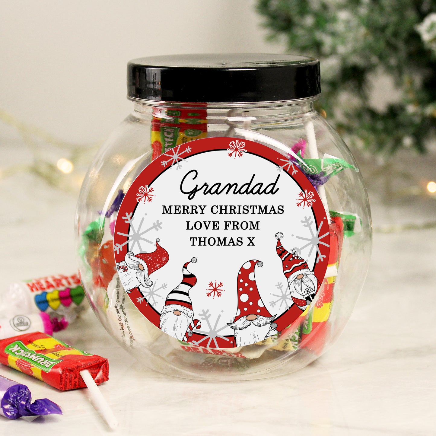 Personalised Gonk Christmas Sweet Jar - MK&JD Gifts