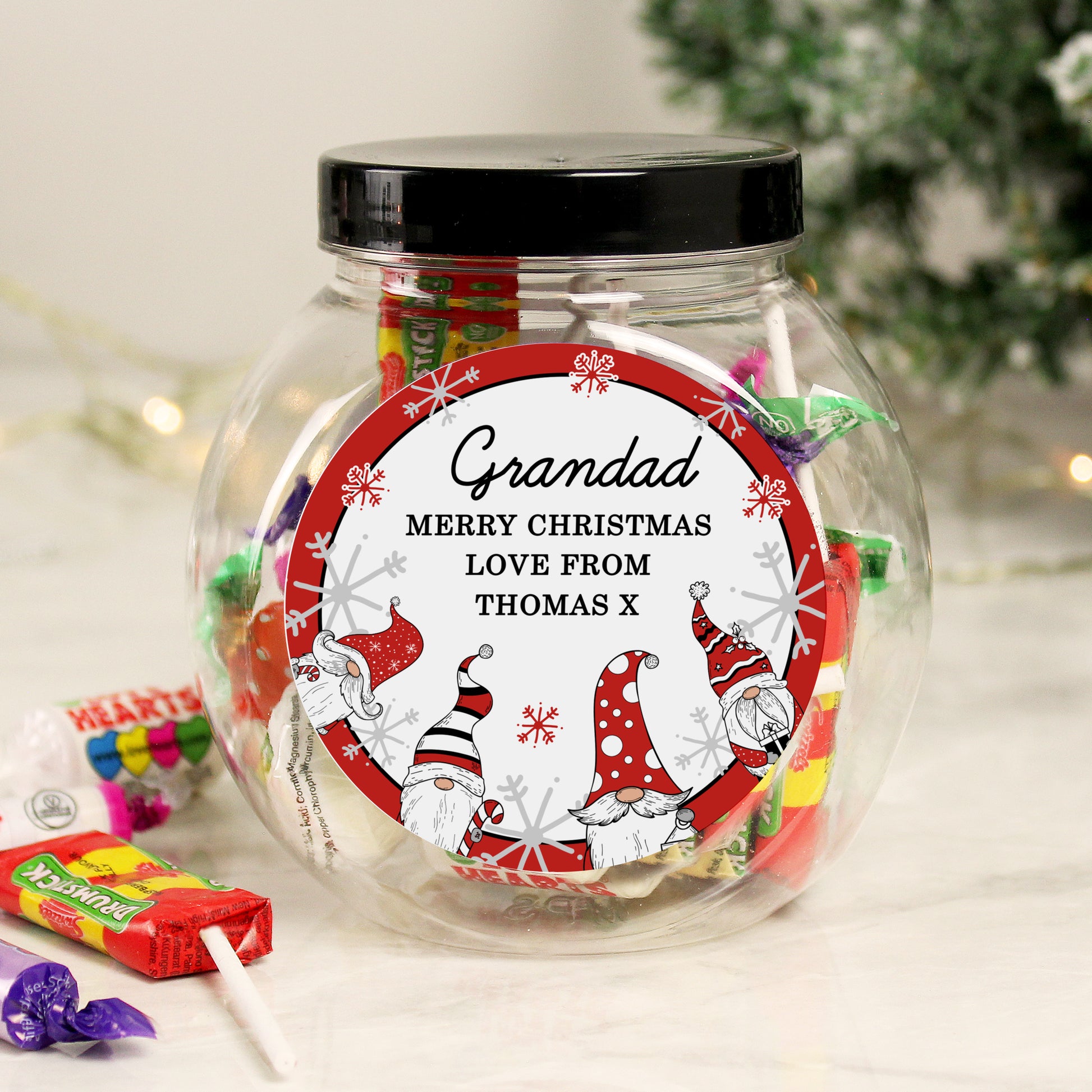 Personalised Gonk Christmas Sweet Jar - MK&JD Gifts