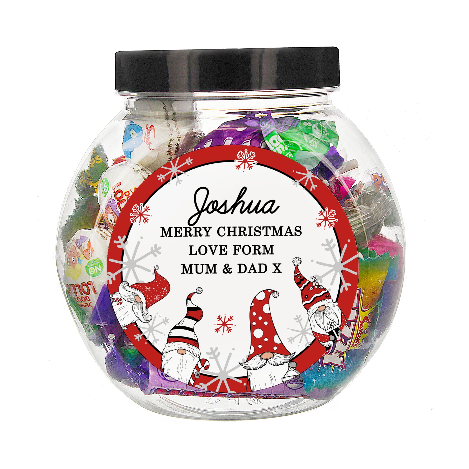 Personalised Gonk Christmas Sweet Jar - MK&JD Gifts