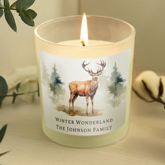 Personalised Watercolour Stag Candle Jar - MK&JD Gifts