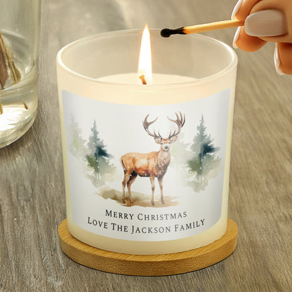 Personalised Watercolour Stag Candle Jar - MK&JD Gifts