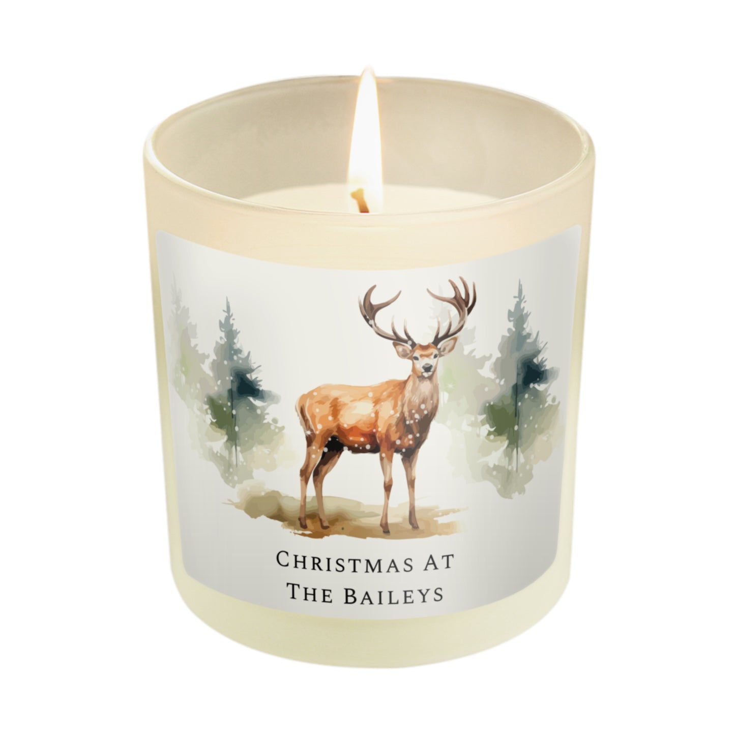 Personalised Watercolour Stag Candle Jar - MK&JD Gifts