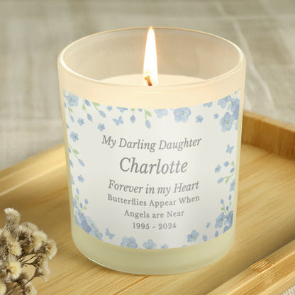 Personalised Memorial Forget Me Not Candle Jar - MK&JD Gifts
