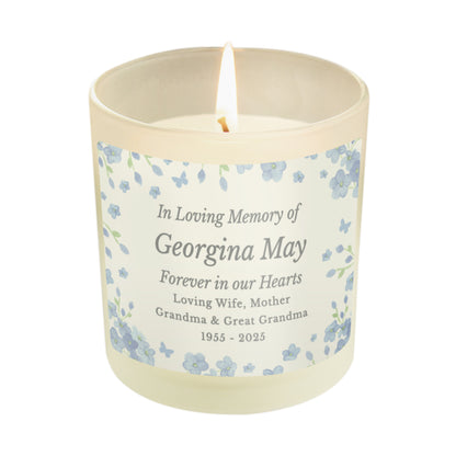 Personalised Memorial Forget Me Not Candle Jar - MK&JD Gifts