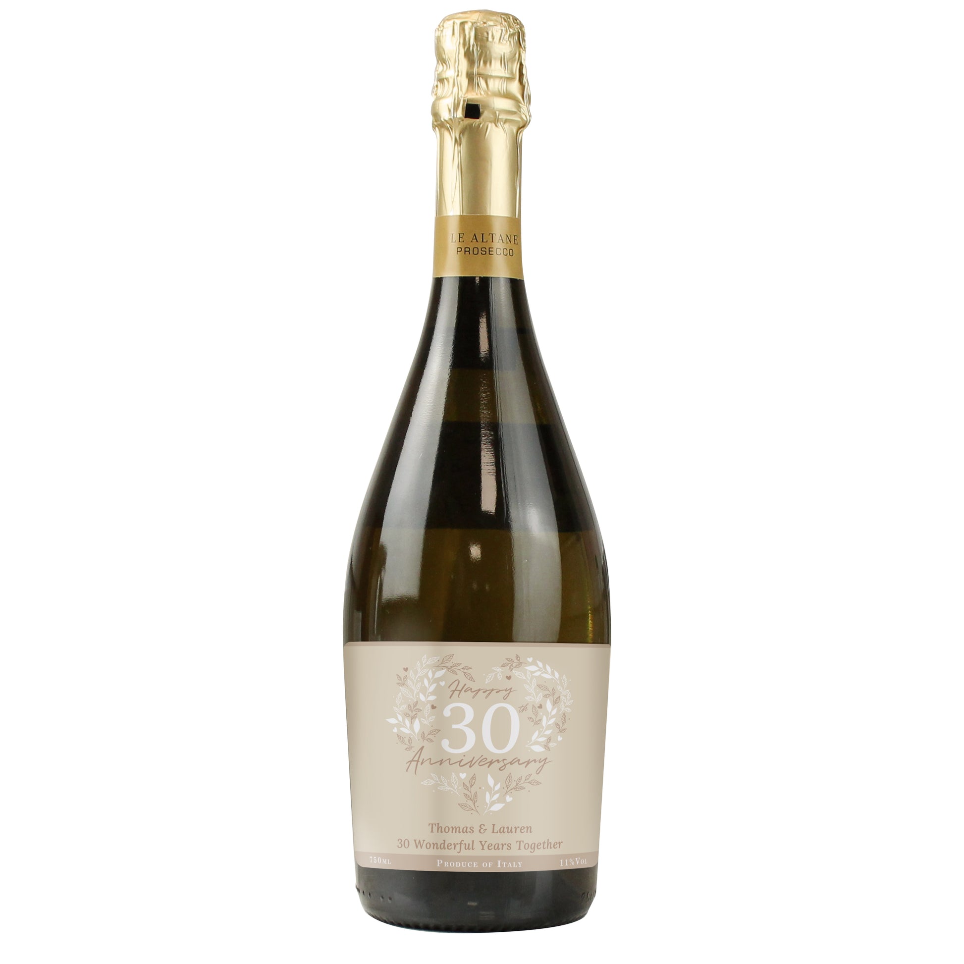 Personalised 30th Pearl Wedding Anniversary Prosecco - MK&JD Gifts
