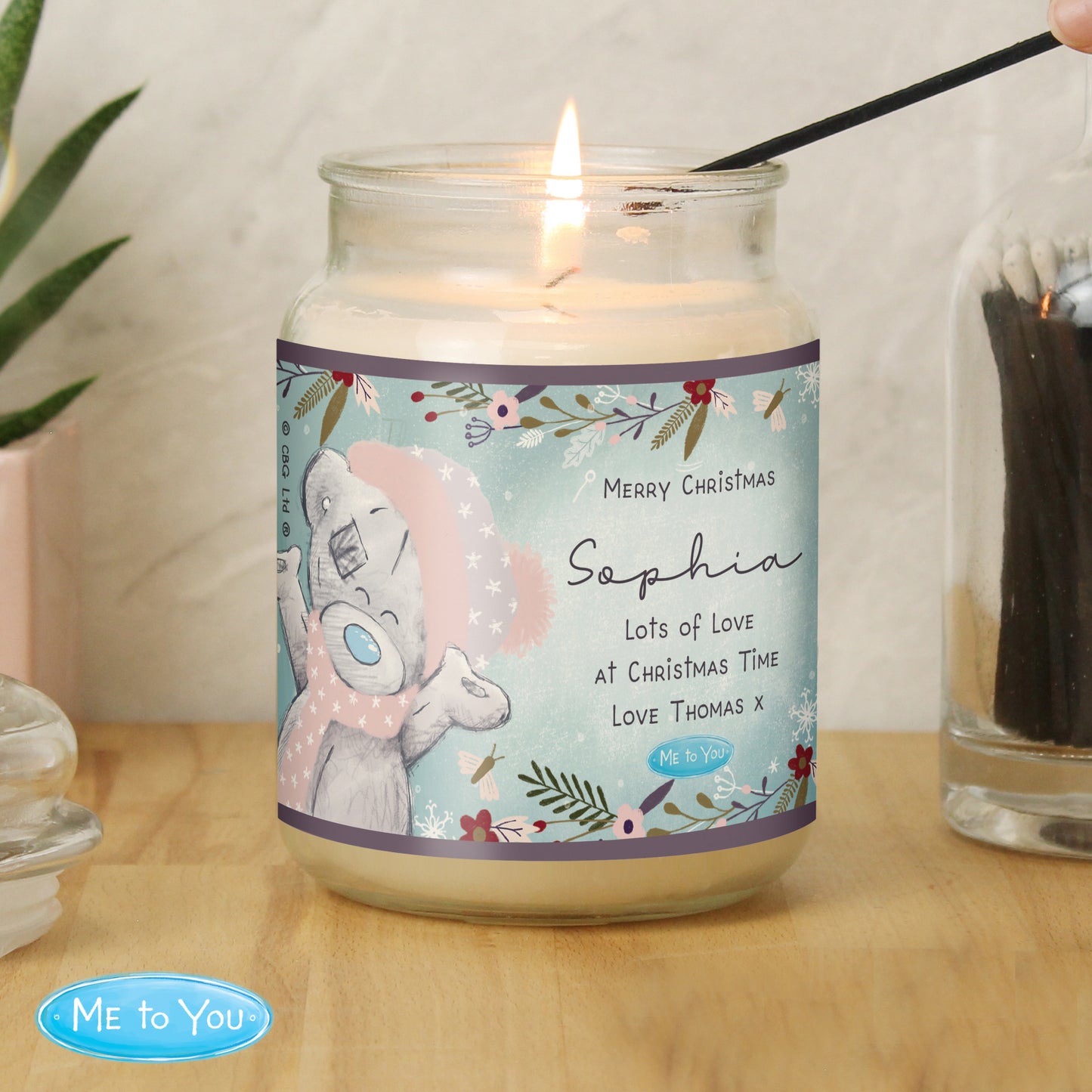 Personalised Me to You Cosy Winter Large Candle Jar - MK&JD Gifts