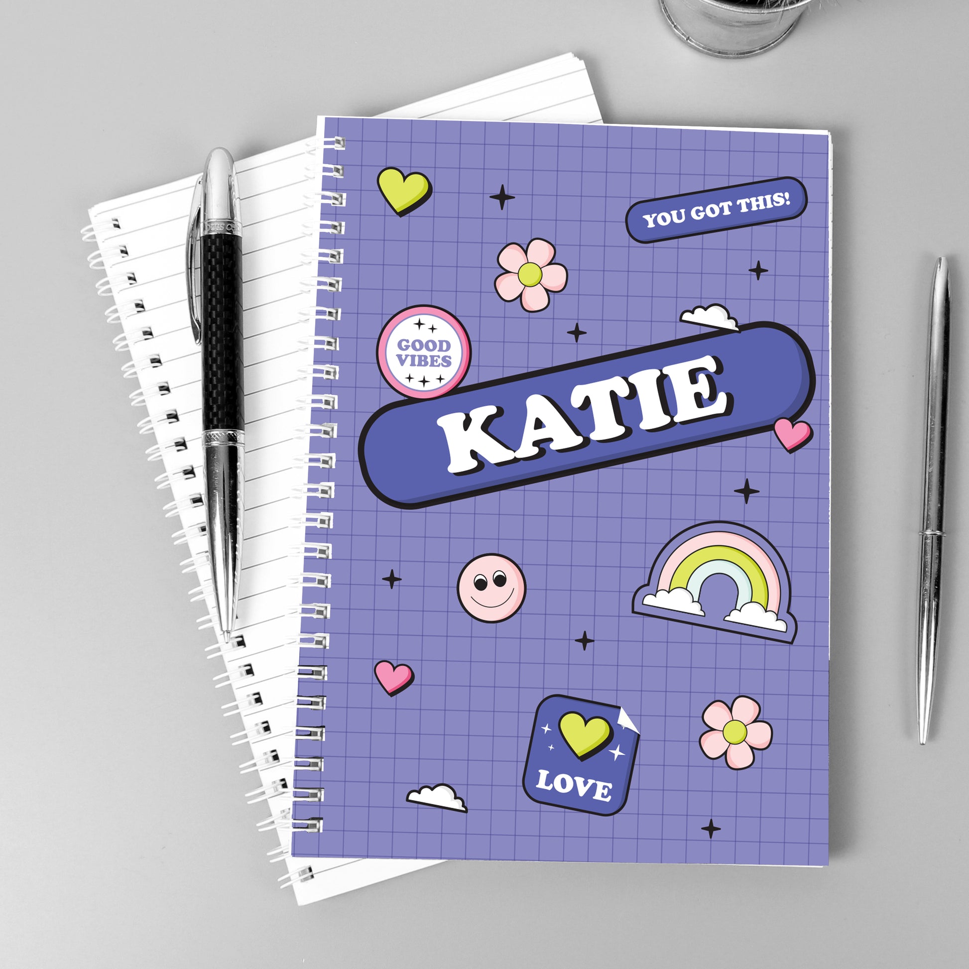 Personalised Good Vibes A5 Notebook - MK&JD Gifts