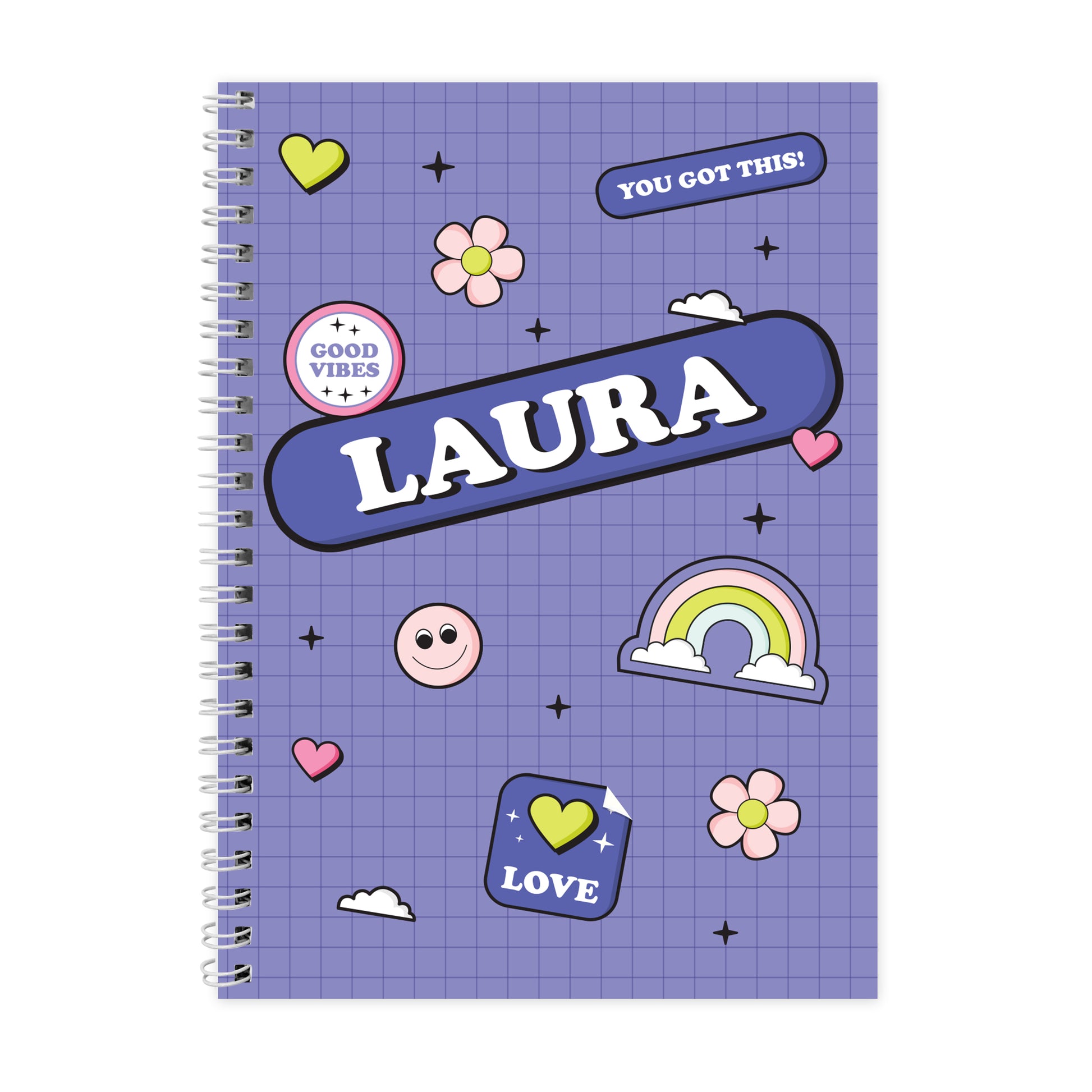 Personalised Good Vibes A5 Notebook - MK&JD Gifts