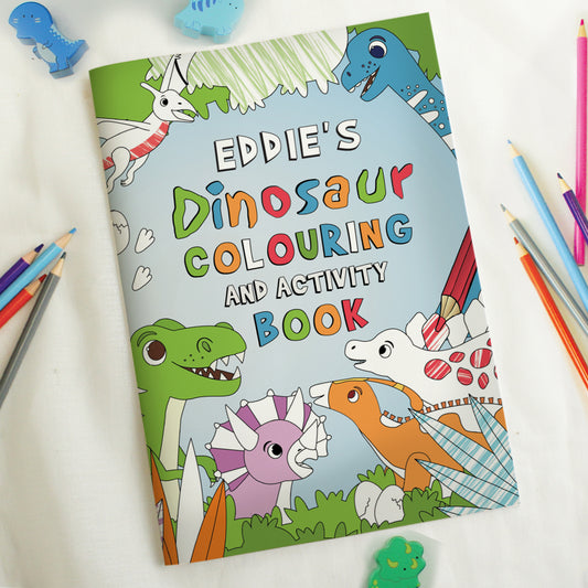 Personalised Dinosaur Colouring Book - MK&JD Gifts