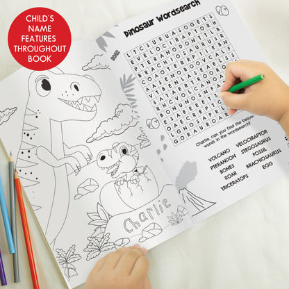 Personalised Dinosaur Colouring Book - MK&JD Gifts