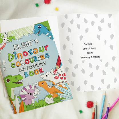 Personalised Dinosaur Colouring Book - MK&JD Gifts