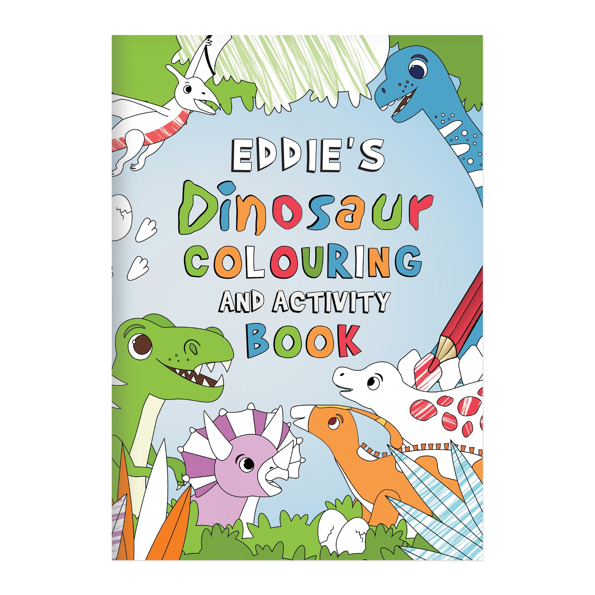 Personalised Dinosaur Colouring Book - MK&JD Gifts