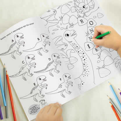 Personalised Dinosaur Colouring Book - MK&JD Gifts